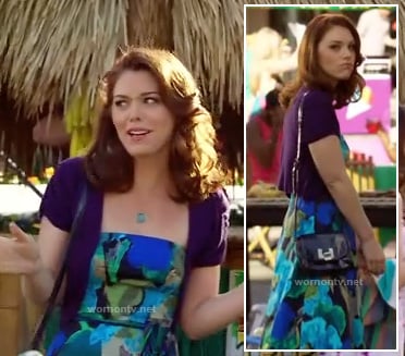 AnnaBeth's blue and green strapless floral dress on Hart of Dixie