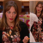 Ann’s black floral embroidered dress on Parks & Rec