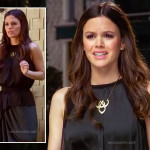 Zoe’s black asymmetric peplum dress and gold necklace on Hart of Dixie