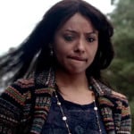 Bonnie’s multi-colored fair isle knit jacket on The Vampire Diaries