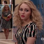 Carrie’s black and white striped dress with polka dots on The Carrie Diaries