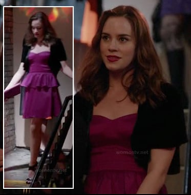 WornOnTV: Charlotte’s pink peplum dress and black bolero on Revenge ...