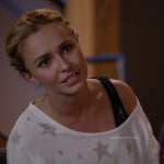 Juliette’s white off-shoulder star print sweatshirt on Nashville