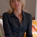 Jane’s navy blue lace shirt on Happy Endings