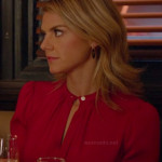 Jane’s red long sleeved keyhole blouse on Happy Endings