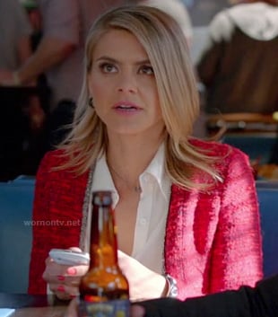 Jane's red tweed jacket on Happy Endings