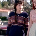 Jenna’s navy striped sweater on Awkward