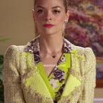 Lemon’s neon yellow tweed jacket and rose print dress on Hart of Dixie