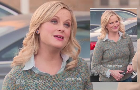 Leslie’s green marle sweater on Parks & Rec