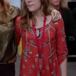 Maddie’s red boho style dress on Nashville