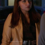 Mindy’s cream leather jacket on The Mindy Project