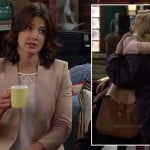 Robin’s beige blazer, white lace top and tan purse on How I Met Your Mother