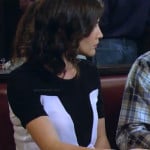 Robin’s black and white “V” colorblock tee on How I Met Your Mother