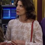 Robin’s white and beige printed blouse on How I Met Your Mother