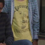 Abed’s yellow albuquerque arm wrestler tshirt on Community