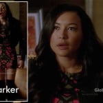 Santana’s black and pink printed bodycon dress on Glee