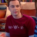 Sheldon’s red “Flash” equation shirt on The Big Bang Theory