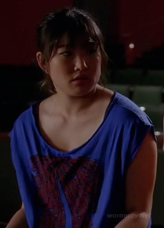 Tina's blue wings (?) graphic tee on Glee