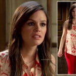 Zoe’s red and white printed shirt on Hart of Dixie