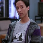 Abed’s grey panda and helicopter shirt on Community