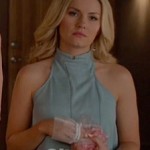 Alex’s light blue halter top on Happy Endings