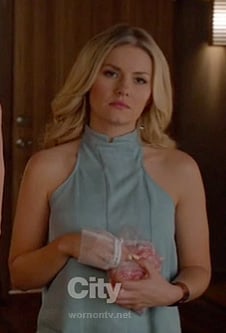 Alex's light blue halter top on Happy Endings