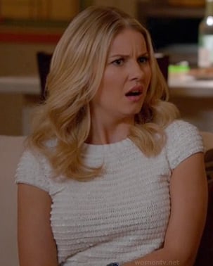 Alex's white sequin tee on Happy Endings