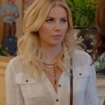 Alex’s sheer white button front blouse on Happy Endings