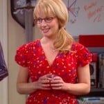 Bernadette’s red floral dress on The Big Bang Theory