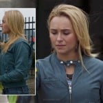 Juliette’s blue leather bomber jacket on Nashville