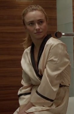 Juliette's cream and black contrast trim bath robe on Nashville