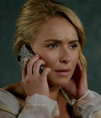 Juliette's silver glitter iphone cover on Nashville