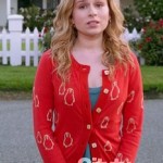 Lisa’s red penguin cardigan on Suburgatory