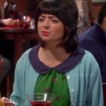 Lucy’s green butterfly print top with peter pan collar on The Big Bang Theory