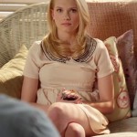 Magnolia’s cream dress with beaded peter pan collar on Hart of Dixie