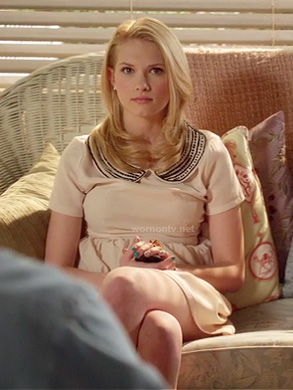 Magnolia's cream dress with beaded peter pan collar on Hart of Dixie