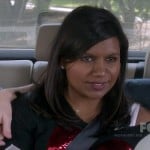 Mindy’s black and red sequin heart sweater on The Mindy Project