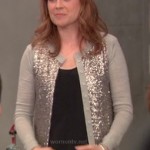 Pam’s grey sequinned cardigan on The Office finale