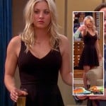 Penny’s black v-neck dress on The Big Bang Theory