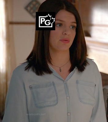 Penny's faded chambray shirt on Happy Endings