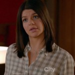 Penny’s grey gingham check shirt on Happy Endings