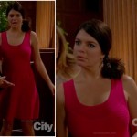 Penny’s pink flared dress on Happy Endings