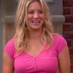 Penny’s hot pink henley tee on The Big Bang Theory