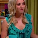 Penny’s teal green ruffle top on The Big Bang Theory