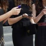 Spencer’s black peplum dress with polka dots at the funeral on Pretty Little Liars