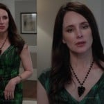 Victoria’s green printed dress on Revenge