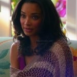 April’s brown and white off-shoulder striped sweater on Mistresses