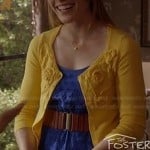 Daphne’s royal blue eyelet dress and yellow flower cardigan on Switched at Birth