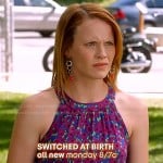 Daphne’s purple floral halter top on Switched at Birth