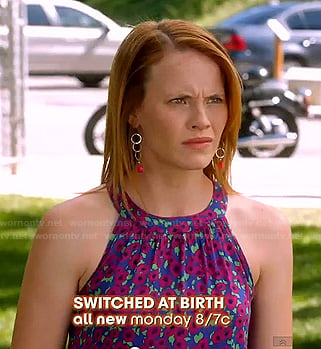 Daphne's purple floral halter top on Switched at Birth